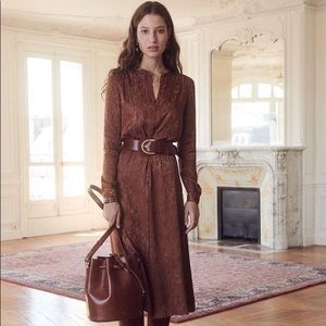 Sezane Clemence Dress in Chocolate